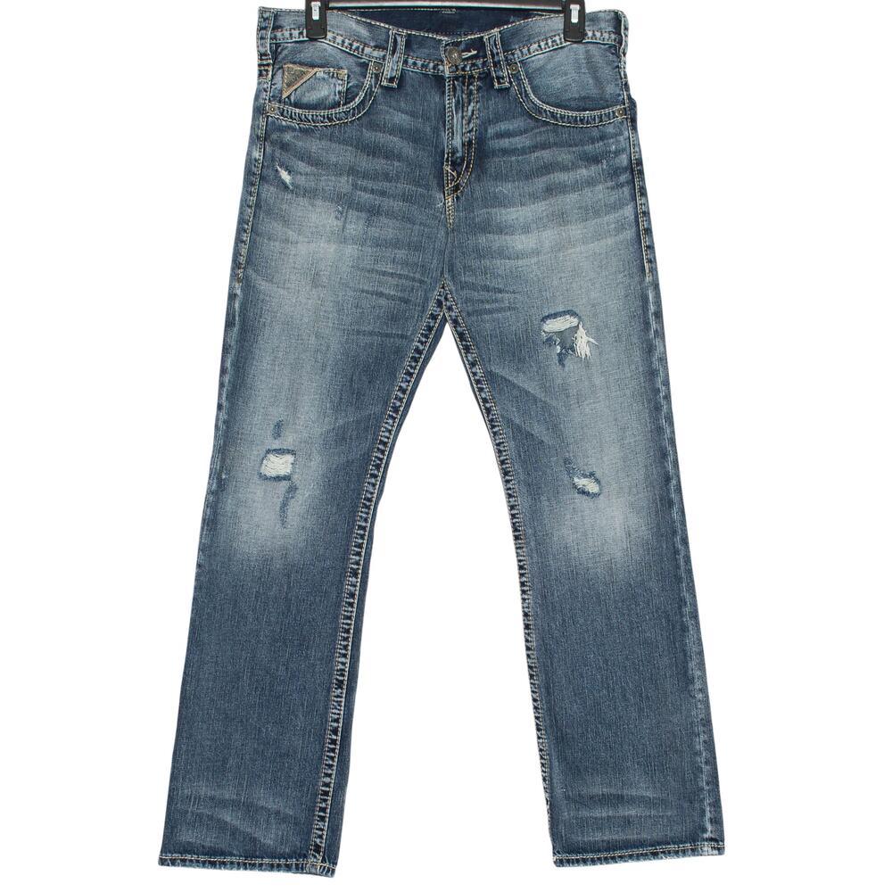 Silver Jeans Zac Surplus 925 Series Straight Flap Pocket Distressed Y2K 34x32 - Picture 1 of 10